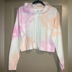 Women’s White, Pink, & Orange Tie Dye Hoodie - 90 Degree By Reflex (size S)